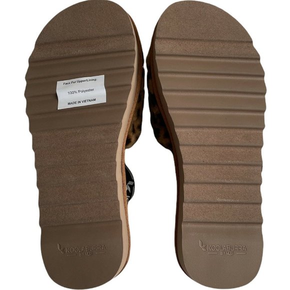 Women’s Slippers Size 7 Koolaburra FUZZ'N II CHEETAH Strappy Sandal - Picture 6 of 12